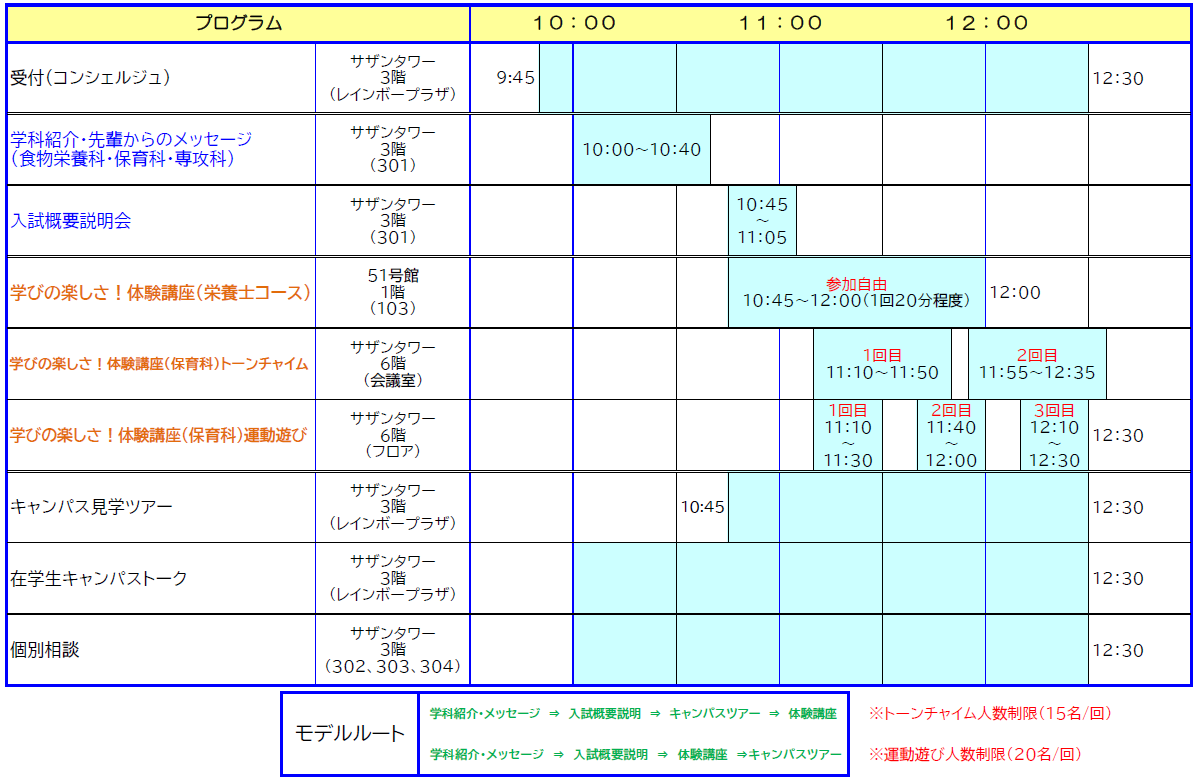 タイムスケジュール