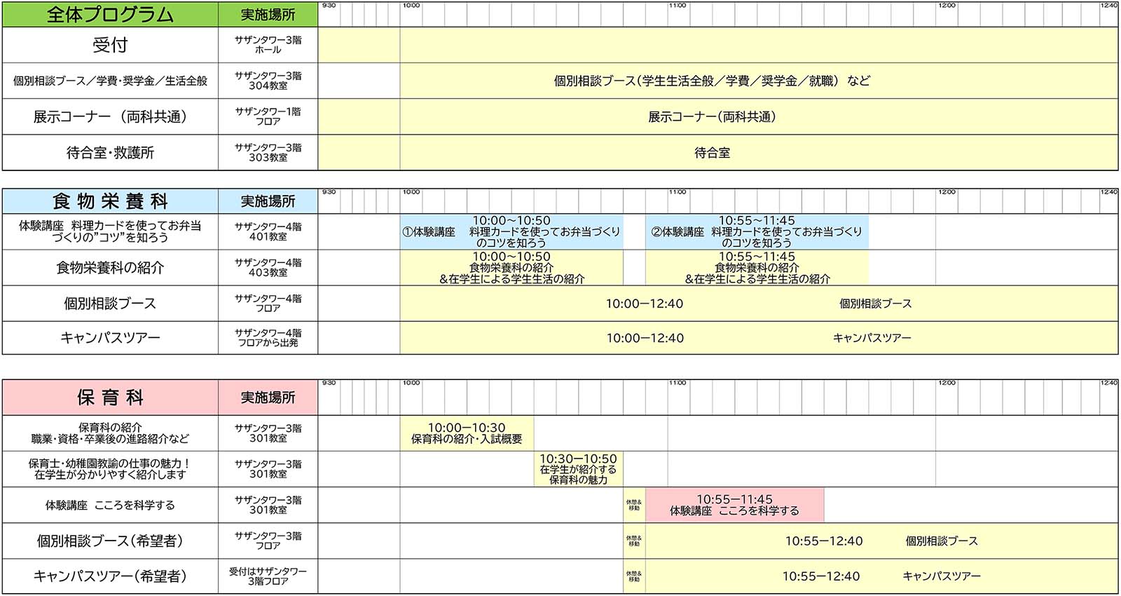 タイムスケジュール